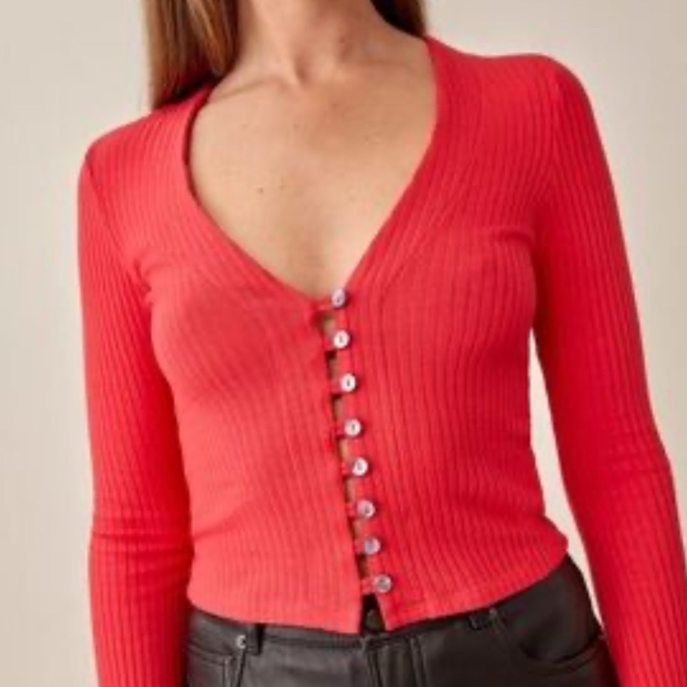 Reformation gellar rib knit top